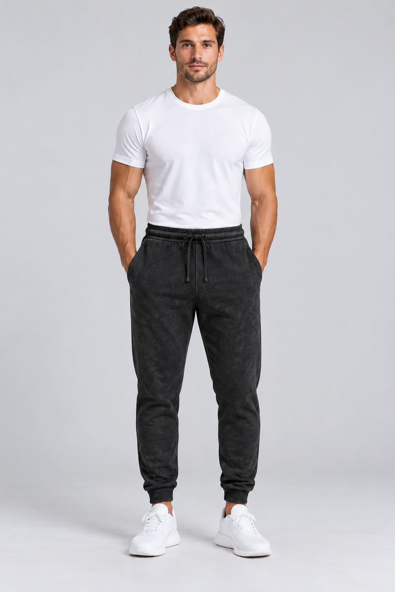 H6007 RusticStyles Premium Vintage Wash 100% Cotton Terry Fleece Jogger Pants