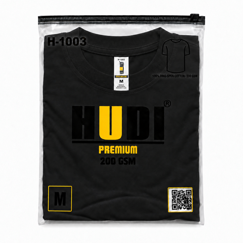 H1003 Premium 100% Ring-Spun Heavyweight Cotton 200GSM Unisex T-Shirt