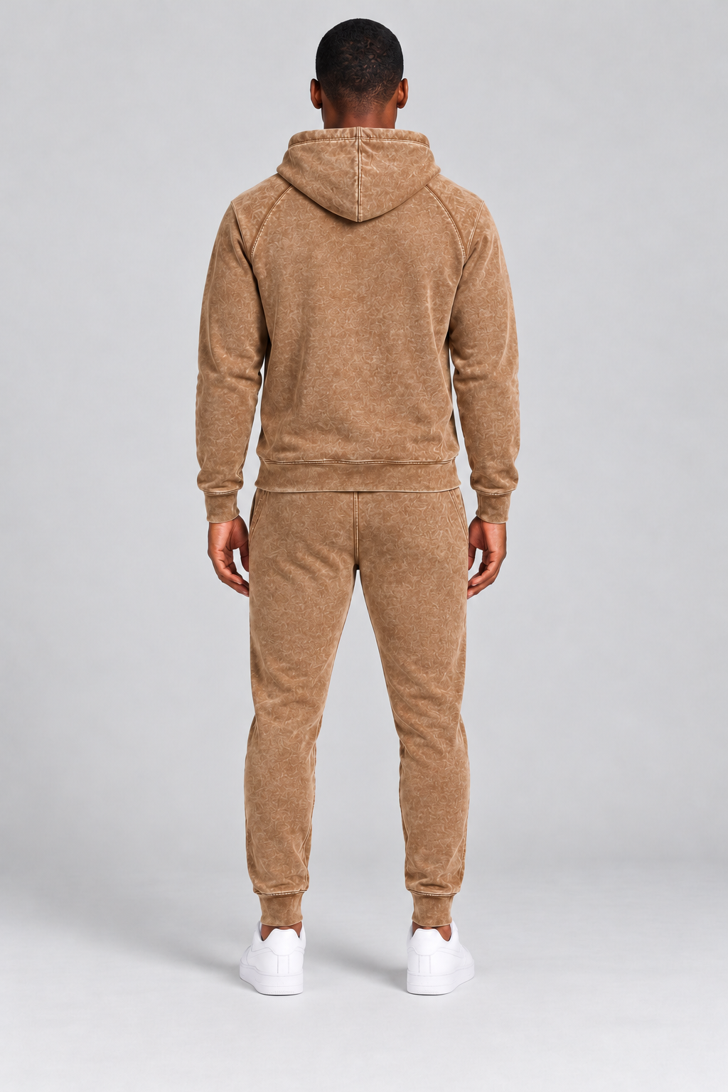 s-s-streetwear-900h-70-30-300gsm-8-85oz-hoodie | Camel | model back view