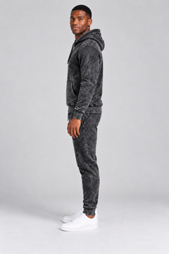 s-s-streetwear-900h-70-30-300gsm-8-85oz-hoodie | Cloud Black | model side view