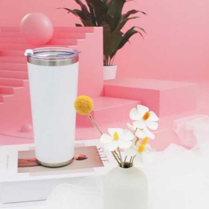 Flip Lid Drink Cup, Straw Available