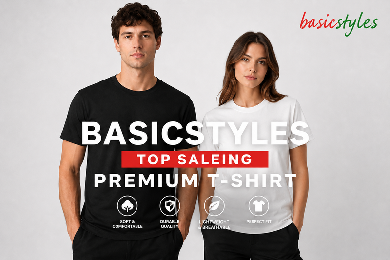 BSI 1008 Premium 100% Ring-Spun Soft Cotton Unisex T-Shirt.
