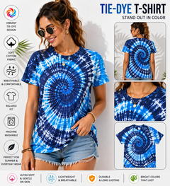 AWD source image 48434243928319: BSI 304 Women’s Tie Dye Soft Style T-Shirt – 60% Cotton 40% Polyester Crew Neck Tee